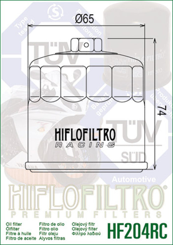 HIFLOFILTRO Racing Ölfilter – HF204RC