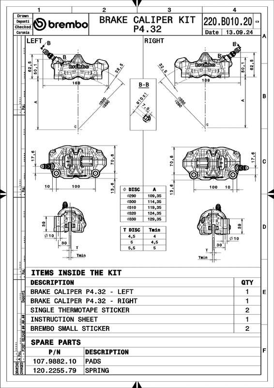 Brembo GP4RX – Paar Bremssättel (1 mm Kolbenversatz, CNC-gefräst, verchromt) – inkl. Bremsbeläge