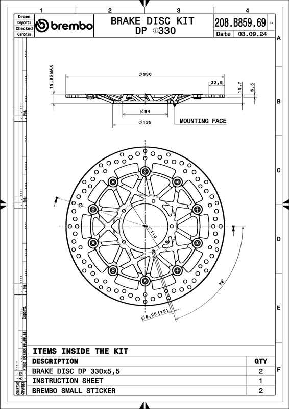 Brembo UPGRADE Supersport – Schwimmende Bremsscheibe (208B85969)
